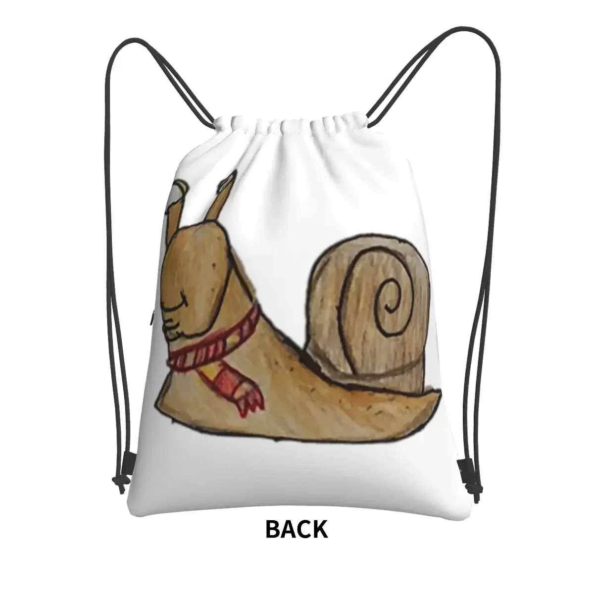 Bob The Snail Portable Backpacks Drawstring Bag Casual Drawstring Bundle Pocket Shoes Bags For School Students