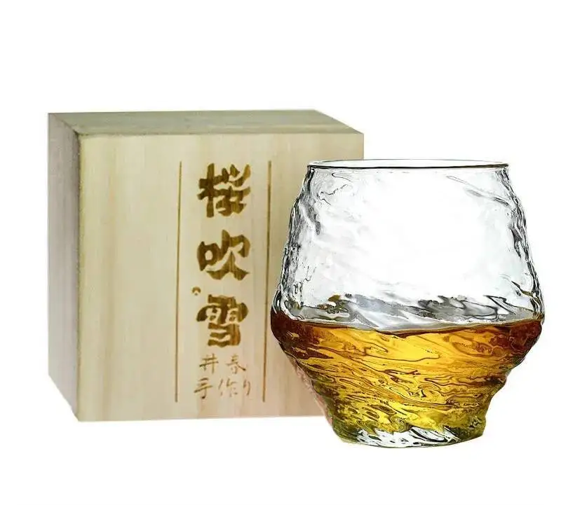

Falling Sakura Brandy Snifter Whisky Glass Old Fashioned Wineglass Creative Wine Gifts Cognac Whiskey Cup Beer Mug Dropshipping