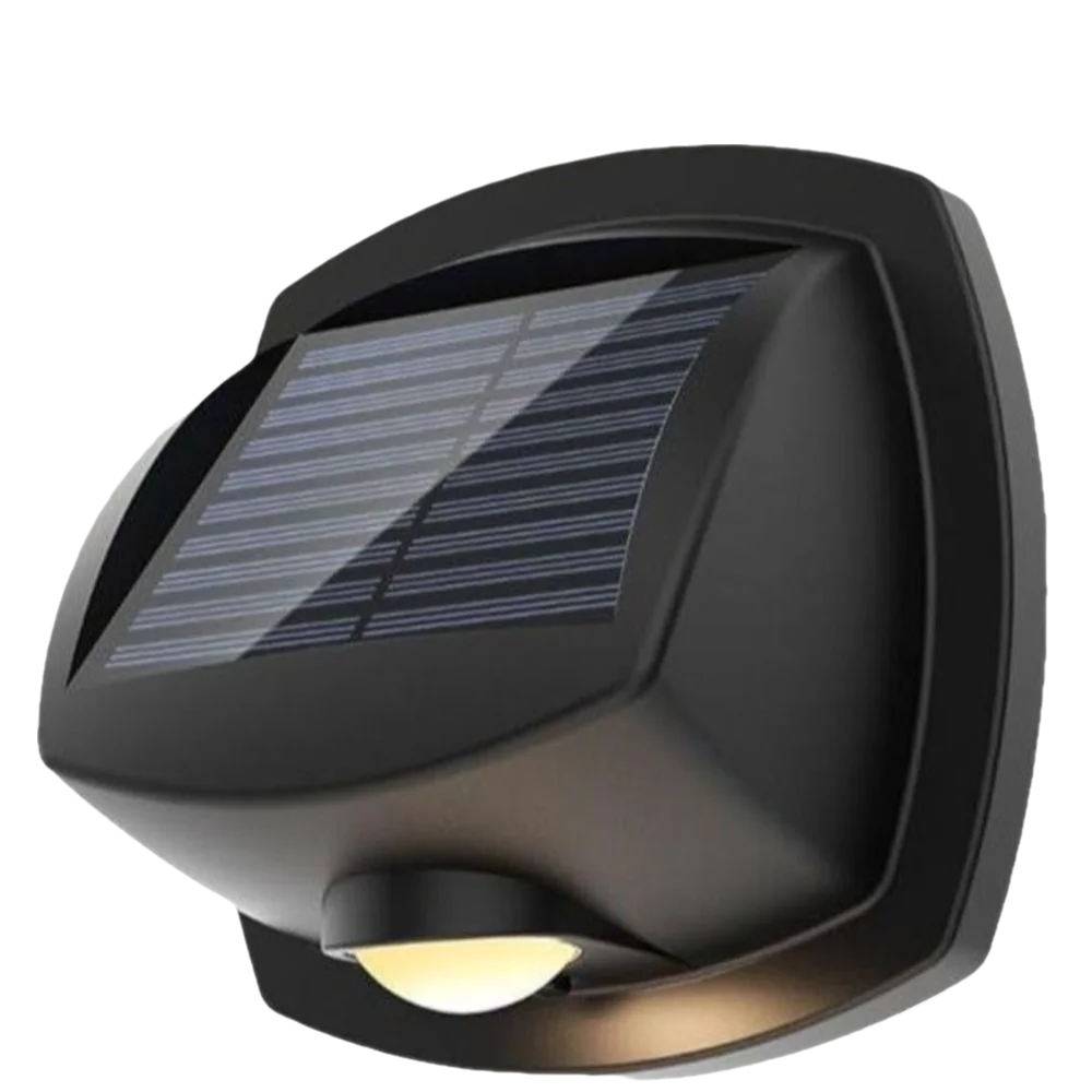 Dual Color LED Solar Wall Light Automatic Motion Sensor Convex Mirror Light Solar Powered Wall Wash Outdoor Boardwalk Light
