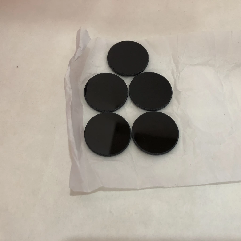 Verre filtrant passe UV ZWB2 pour lampes de poche, taille totale, diamètre 16mm et 1mm d'épaisseur, Surface de couleur noire 365nm, 5 pièces