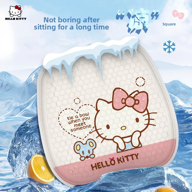 

Kuromi Car Seat Cushion Summer Ice Cover Single Piece Ventilated Cushion Gel Ice Filament Senior Cute Driver