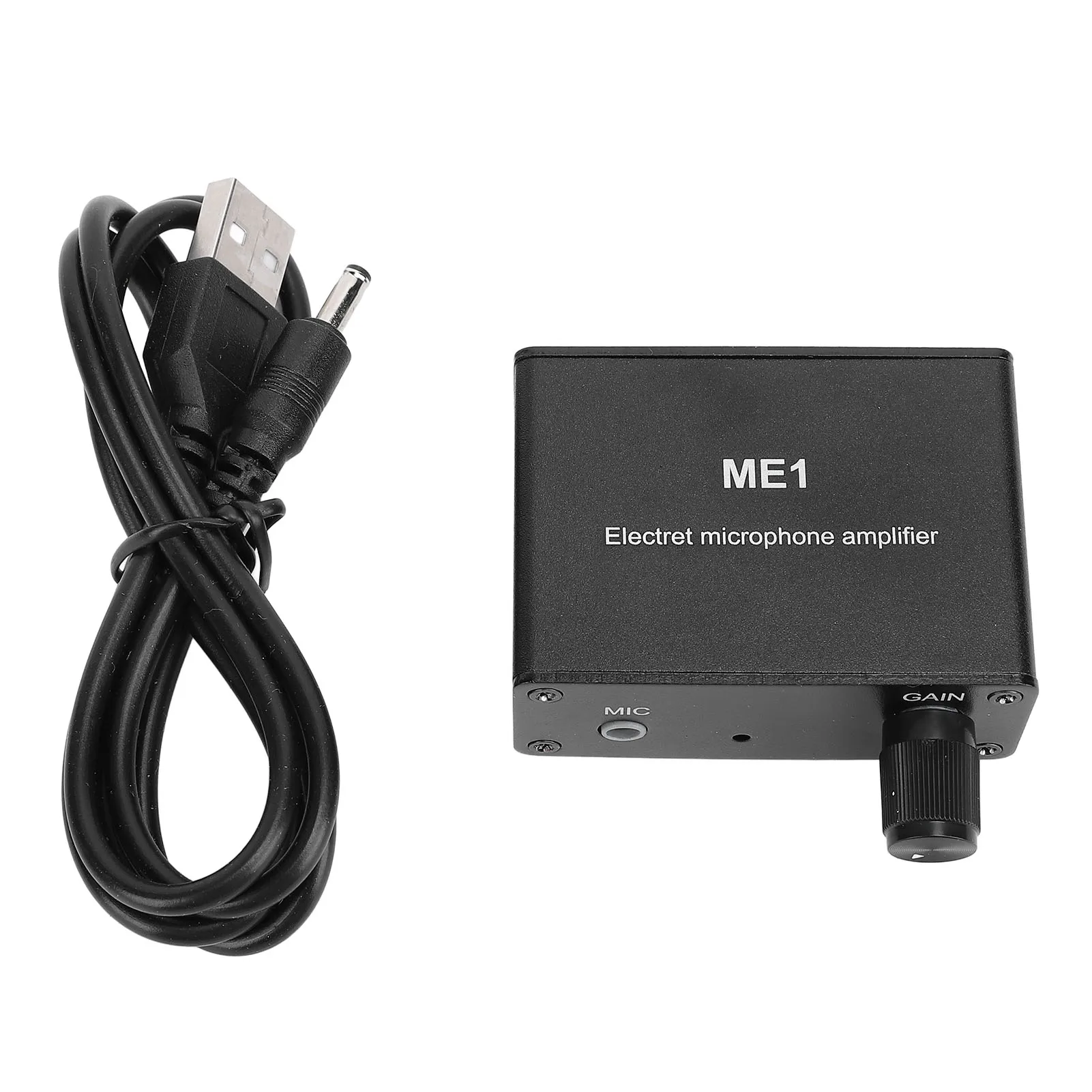 

Electret Microphone Amp Adjustable Gain 0‑20db Condenser Mic Headphone Sound Preamplifier ME1 3.5mm Input