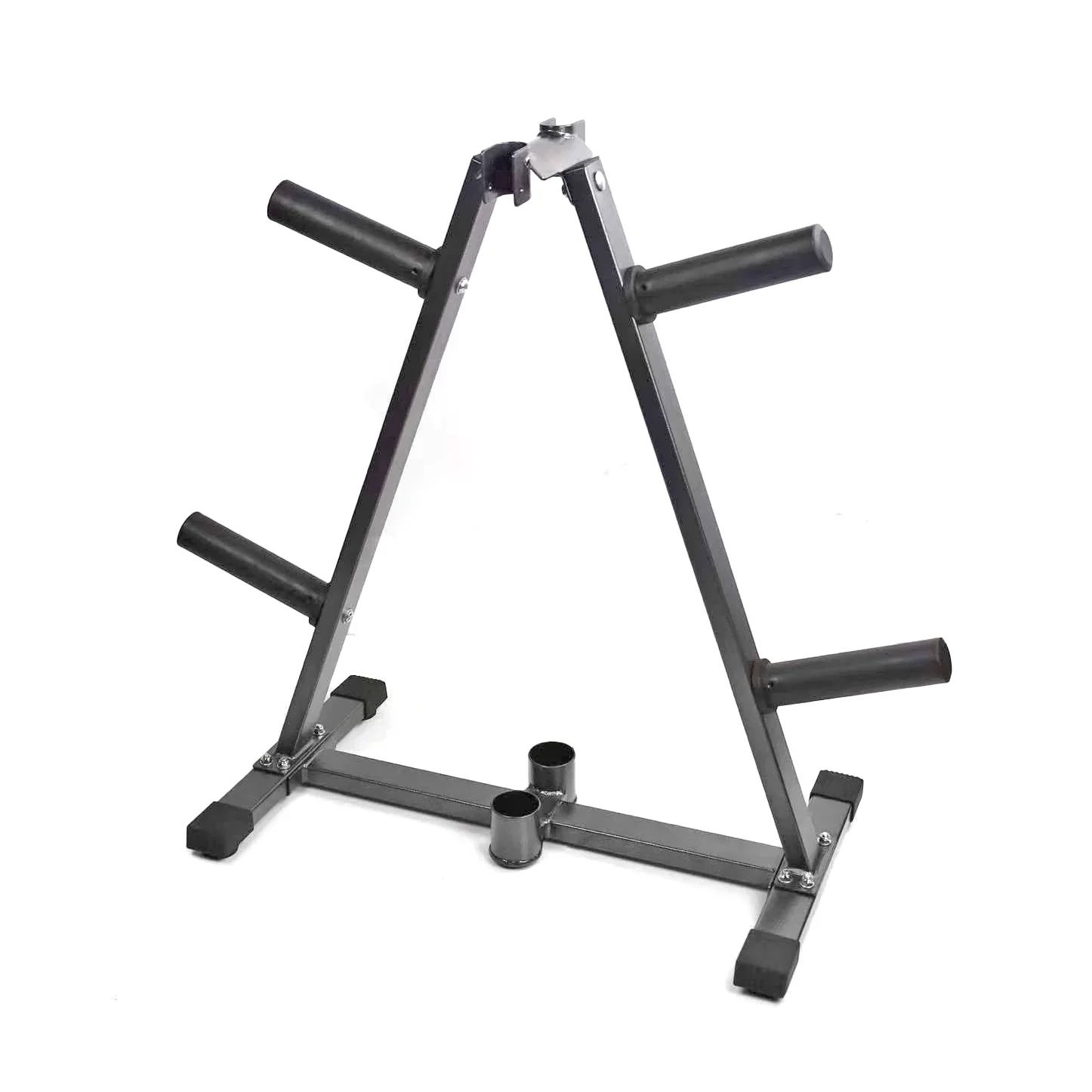 

2-in-1 Metal Storage Rack Large/Small Hole Barbell & Weight Plate Stand