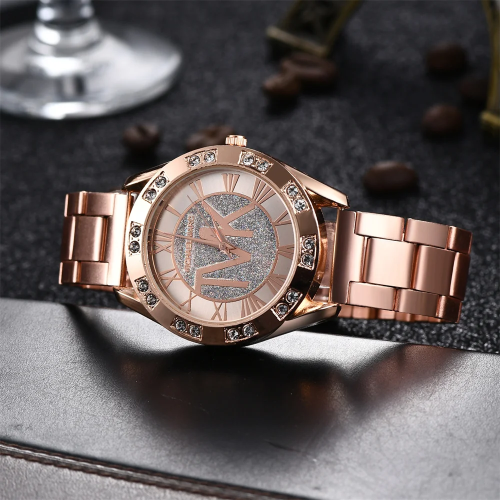 Reloj de lujo de las mujeres de moda 2024 Diamantes TVK Reloj de cuarzo de negocios de acero inoxidable de oro de las señoras reloj de regalo Reloj de pulsera