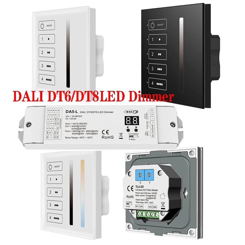 da5-l-dt6-dt8-dali-led調光器-5ch-4a-dc12v-48v-コントローラー-rgbcct-rgb-デュアルカラー-シングルカラー-ledストリップライト用