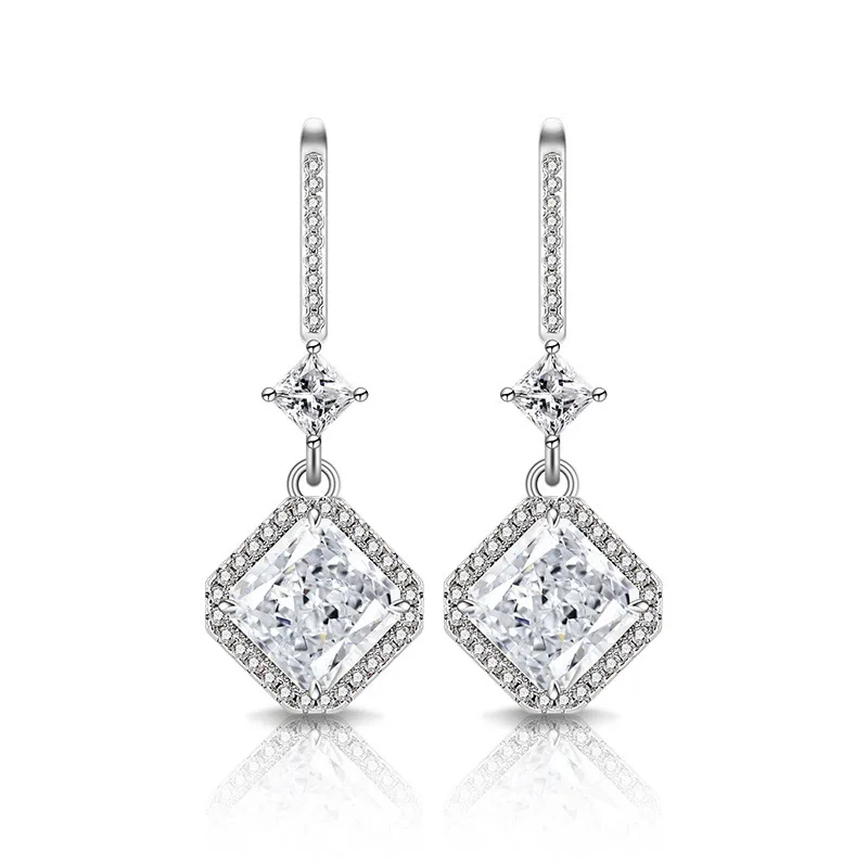 2026 New Ice Flower Cut Elegant Ear Hook Earrings - Fashionable Women's Simple Party Jewelry