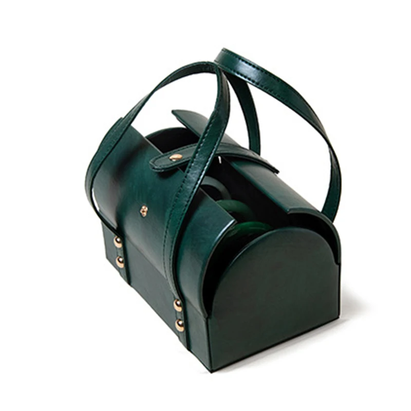 المحمولة صندوق تخزين المجوهرات خمر الرجعية المنظم صناديق المرأة سوار إكسسوارات السفر صندوق تخزين صناديق المجوهرات الجلدية #4