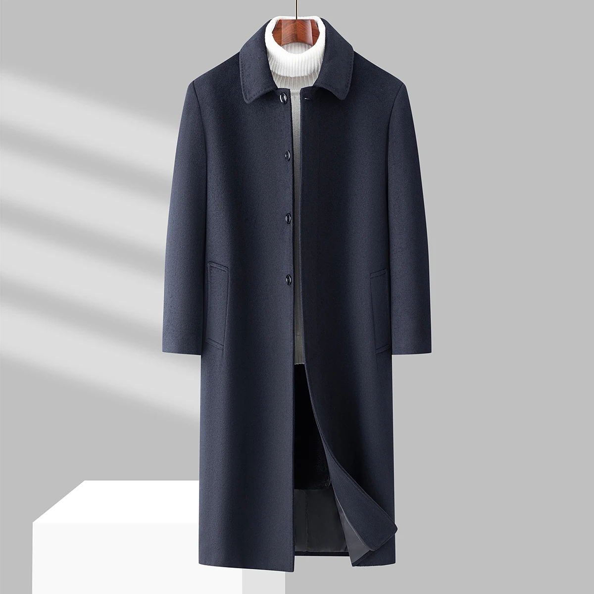 

2024 High Quality Stylish and Handsome Wool Overcoat Wool Wool Hand-added Fleece Thickened Removable Hair Super Long Coat