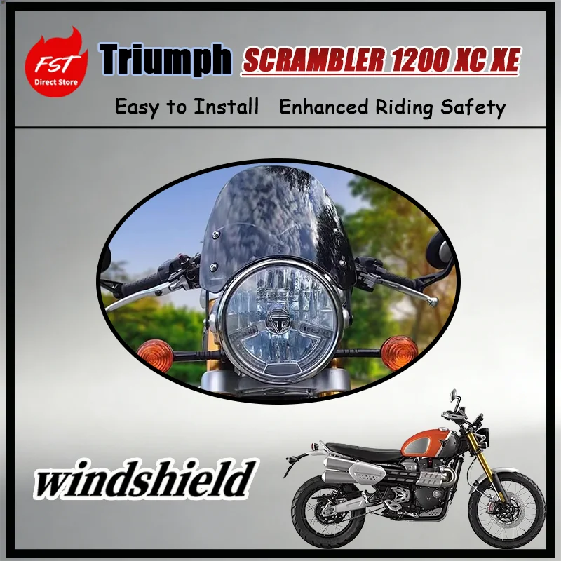 FOR Triumph Scrambler 1200 XC XE Front Wind Deflector Clear Large Anti-Aging No Yellowing Long-Lasting Motorcycle Accessory