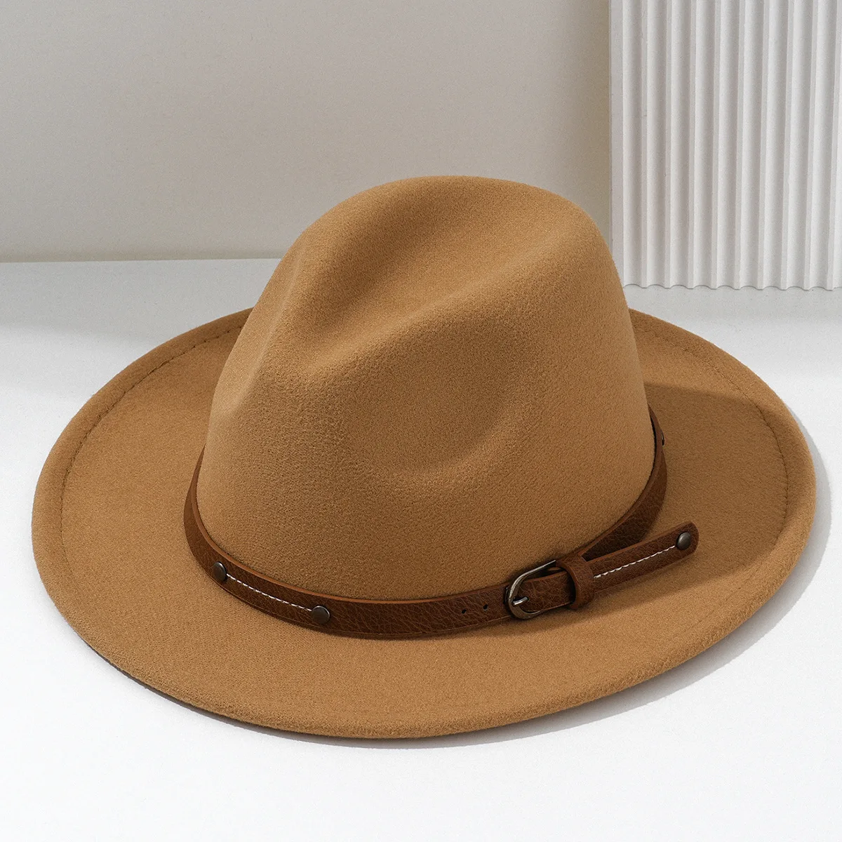 NEWWool Fedora Hut Für Frauen Männer Winter Herbst Mode Kirche Jazz Hüte Viking Britischen Flache Krempe Filz Hut Outdoor Casual Fedoras – Detail 6