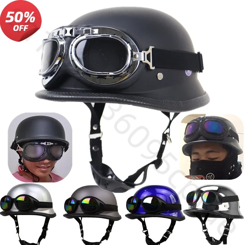 

Retro Motorcycle Helmet German Vintage Moto Helmet Fashion Capacete De Moto Men Women Casco Moto Certification Half Helmet