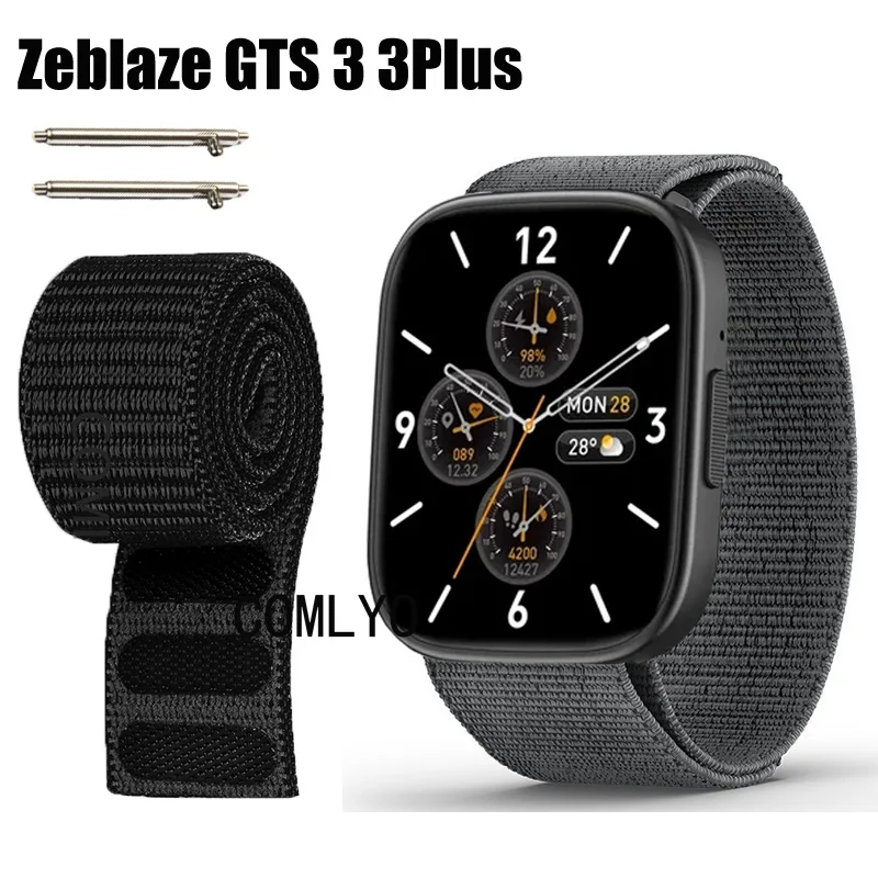 NEW For Zeblaze GTS 3 Plus Strap Nylon Watch Band Hook&Look Soft Belt Watchband