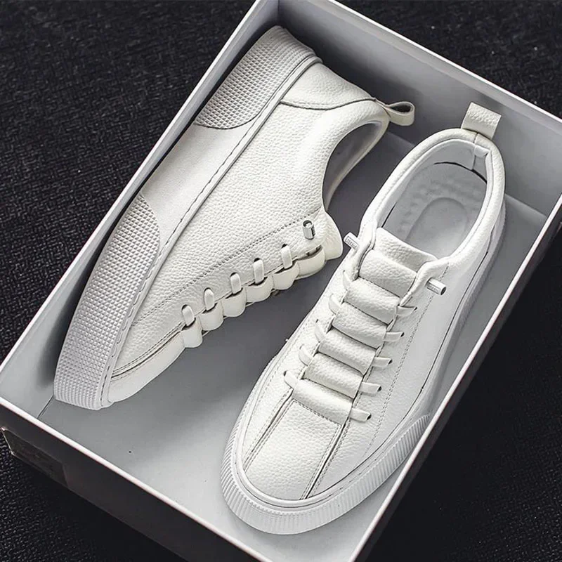2026 New Shoes for Men Fashion Leather Casual Shoes Trendy Streets Skateboard Shoes for Men Platform Sneakers Zapatillas Hombre