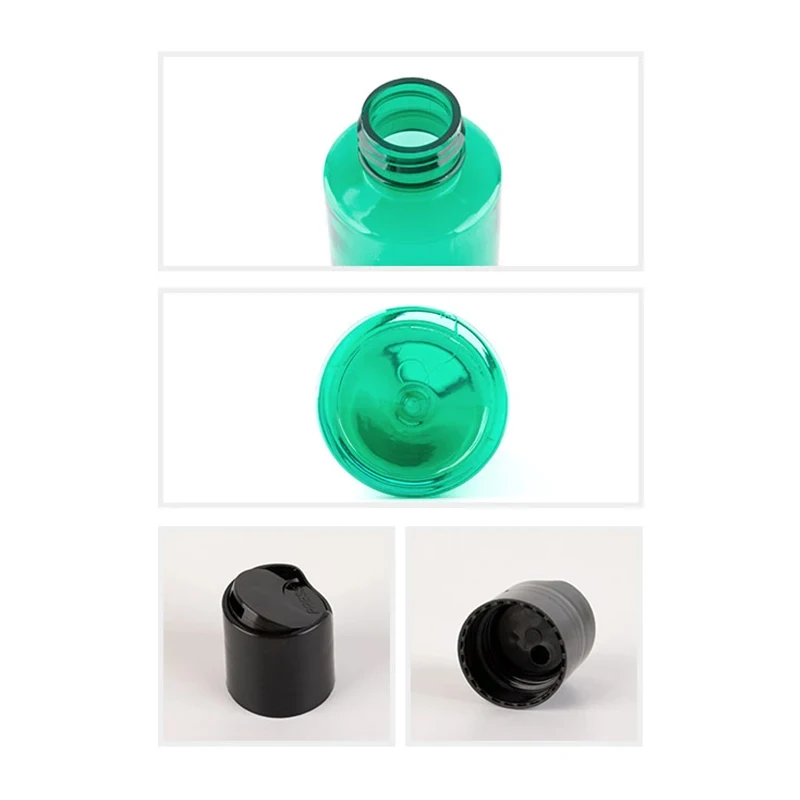 40pcs 100ml 120ml Empty Plastic Cosmetics Bottles Disc Top Cap 4oz PET Press Lid Container For Essential Oil Liquid Soap