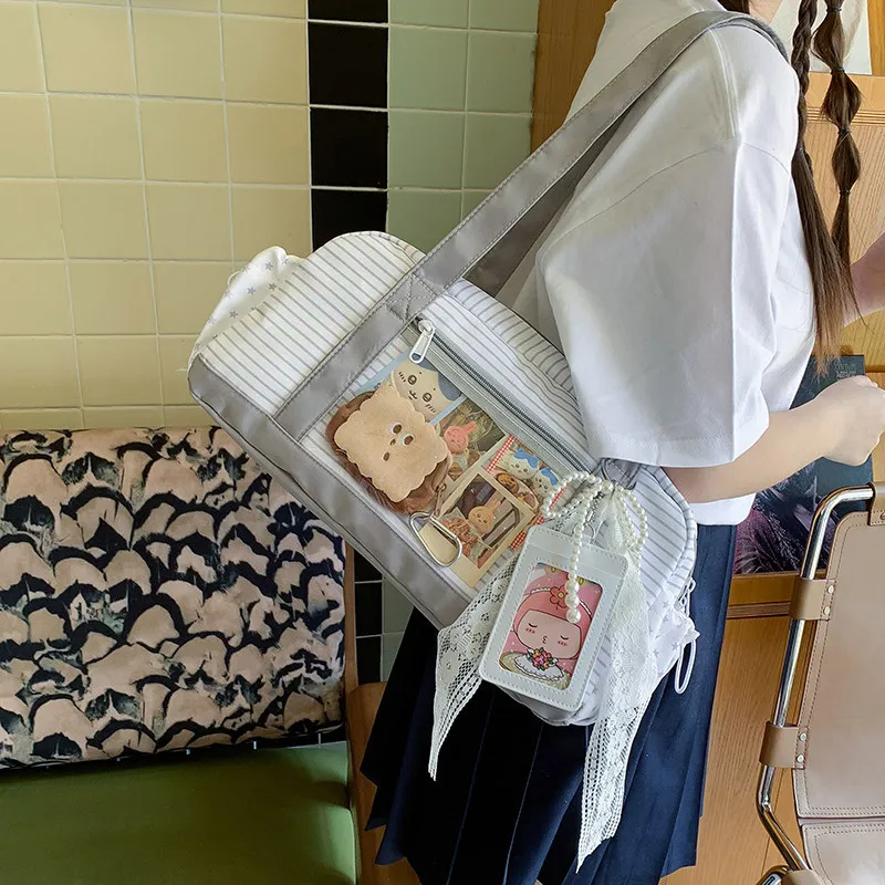 2026 New Striped Star Polka Dot Shoulder Bags Travel Commuter Underarm Bag Large Capacity Boston Bags Pain Bag Hot Selling