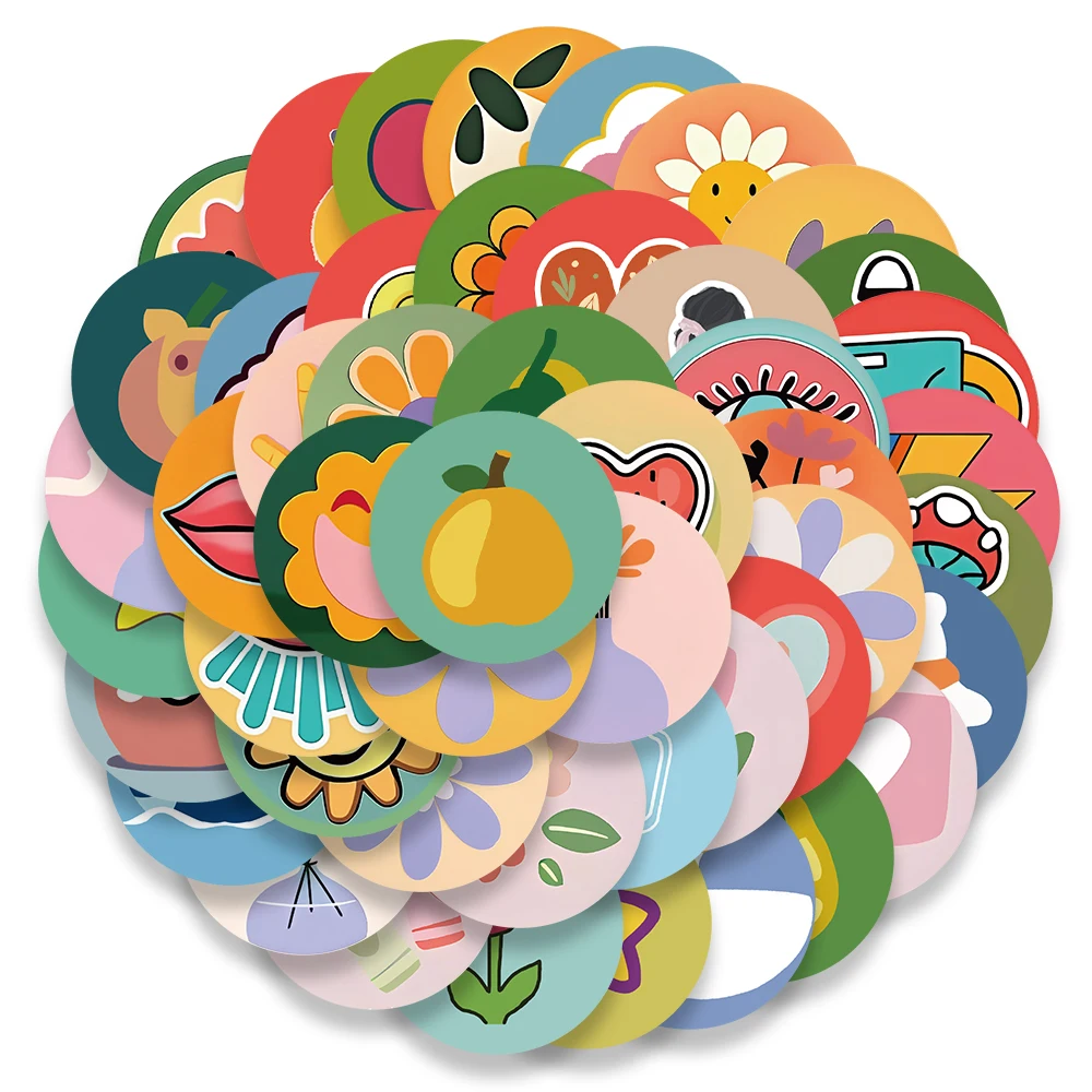 50PCS Sunshine Small Item Series Cute Personality Graffiti Sticker Manual Decorative Water Cup Skateboard Waterproof Sticker