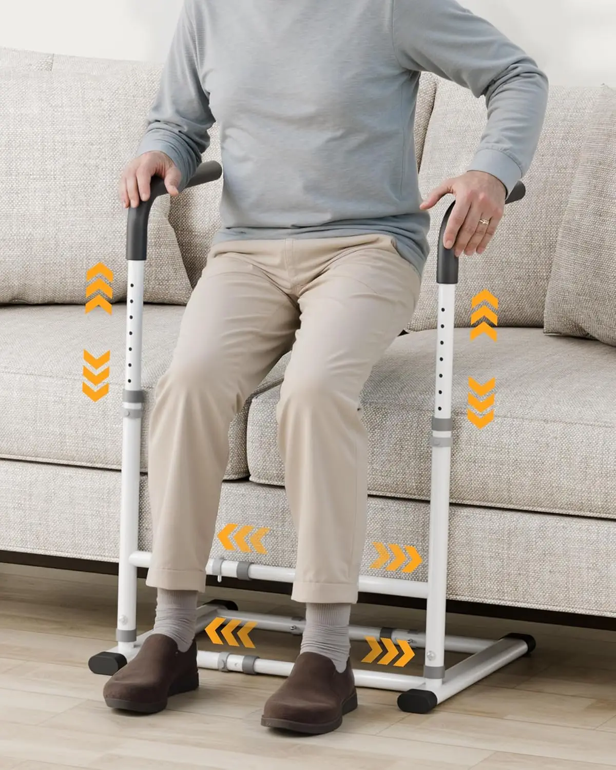 

Elderly Couch Stand Assist Aid, Sofa Chair Lift for Seniors Sit to Stand Support, White