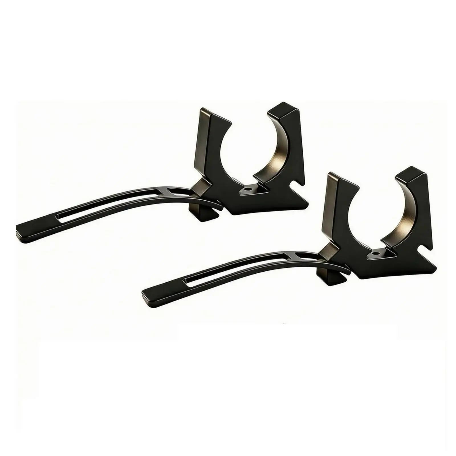 Rubber Boat Hook Holder for Paddle Rod Oar Storage with C Shape Mount and Strap for Kayak Canoe Rail Wall Garage Rack