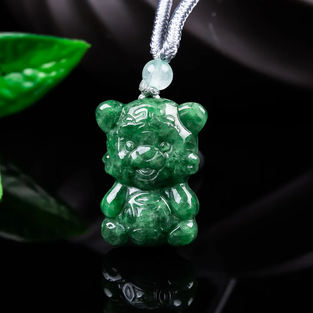 

Натуральный изумрудный кулон-тигр из настоящего нефрита, изысканная ручная резьба, модное украшение, талисман на удачу