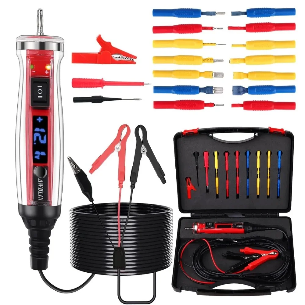 18pcs Multi Function Auto Fuse Circuit Voltage Continuity Current Electric Tests Tool Circuit Probe Kit with Black Carrying Case