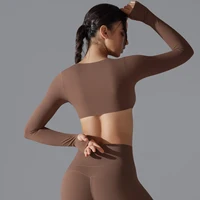 Yoga Long Sleeve Slim Sexy Breathable Quick Drying Sport Brassiere Gym Push Up Shockproof High Intensity Pilates Clothes Women - Image 6
