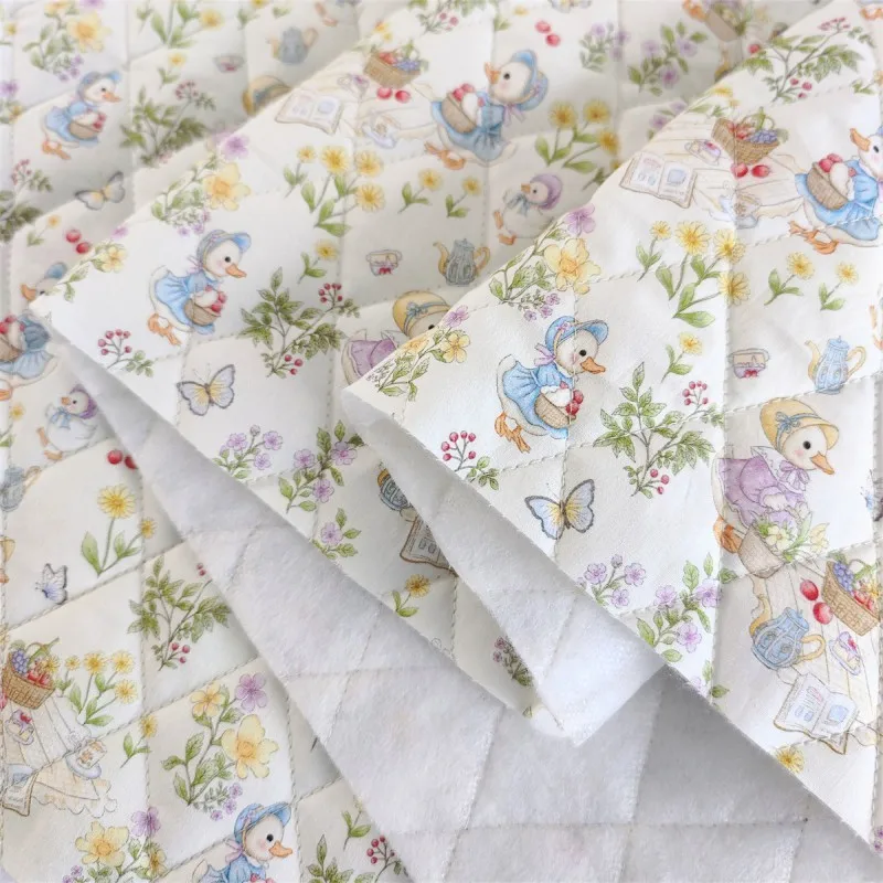 

100% Cotton Quilting Fabric With Polka Dot Cut-Out Cartoon Design, 145cm Width - DIY Handmade Clothing Fabric For Home Sewing