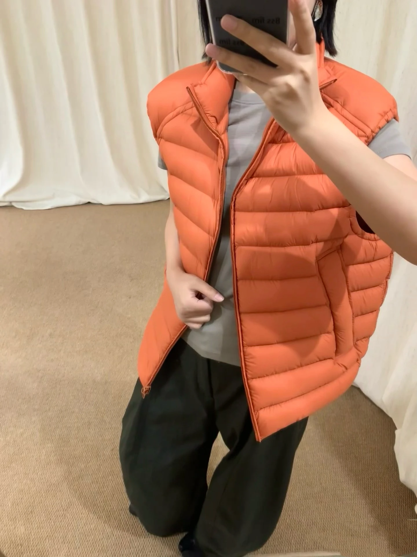 

Новый женский оранжевый пуховый жилет в национальном стиле Jaet 90, белый пуховый жилет Du, теплая модная верхняя одежда, молния средней длины