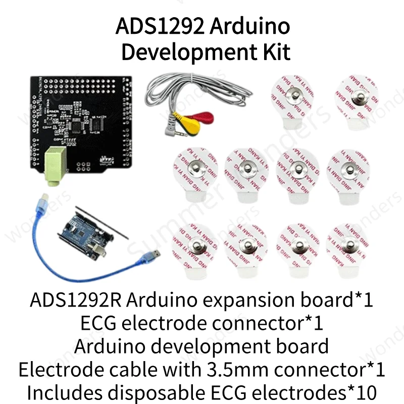 Imagem -05 - Módulo Ecg Arduino Monitor Frequência Cardíaca Respiratória Coleção de Impedância Kit de Desenvolvimento de Microcontroladores Ads1292