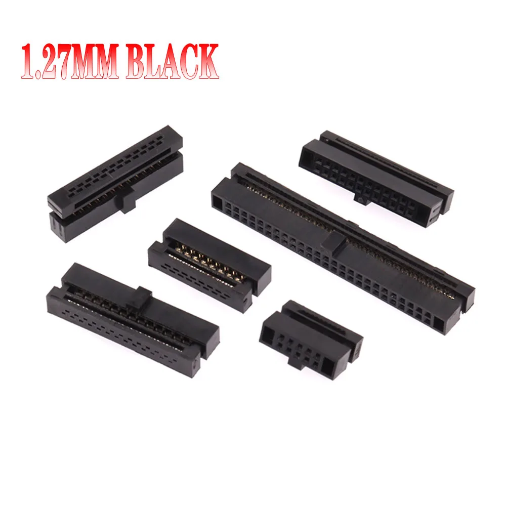 5/10pcs 1.27/2.0/2.54mm Fc-6/8/10/12/14/16/20/30/40/50/64 Pin/p Female Plug Download Cable Connector Idc Box Header Socket Wire