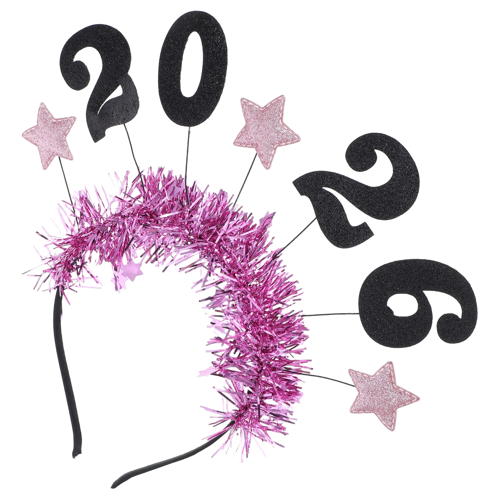 

2026 New Year Party Headband Glitter Stars Hair Accessories Lightweight Comfortable Holiday Celebration Headpiece
