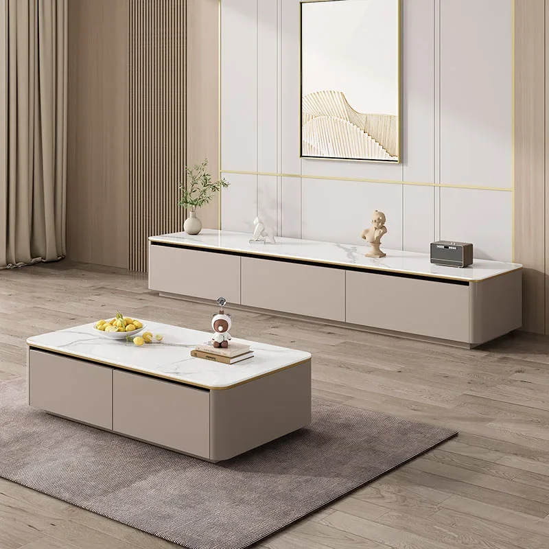 Acrylic Rectangular Gold Coffee Table Square Side White End Nesting Top Glass Coffee Table Mesa De Centro Salon Luxury Furniture