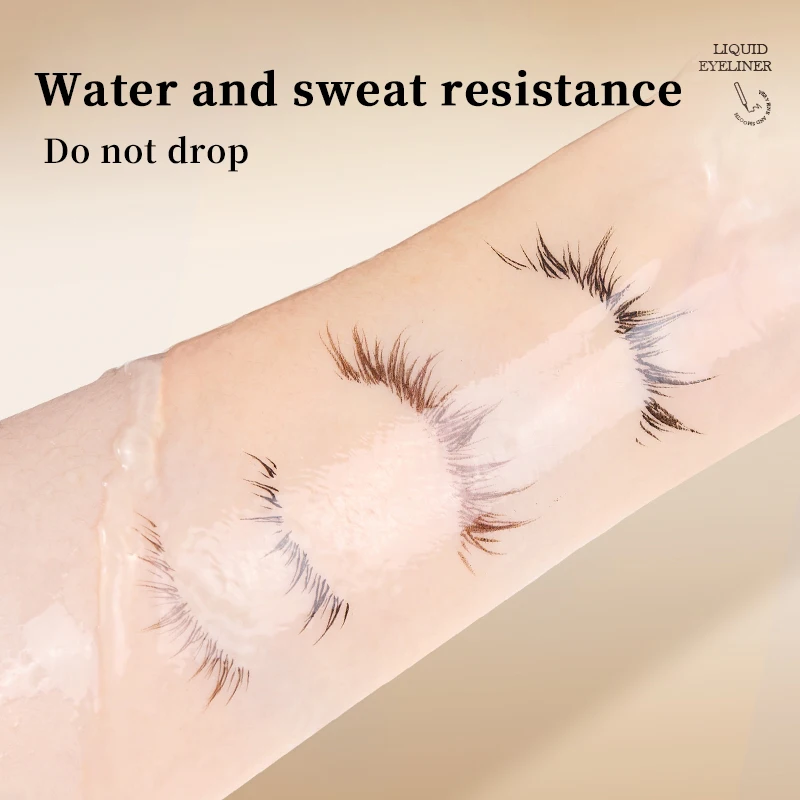 Feotznw eyeliner a piume fini, impermeabile e duraturo senza sbavature, adatto ai principianti, eyeliner ad asciugatura rapida