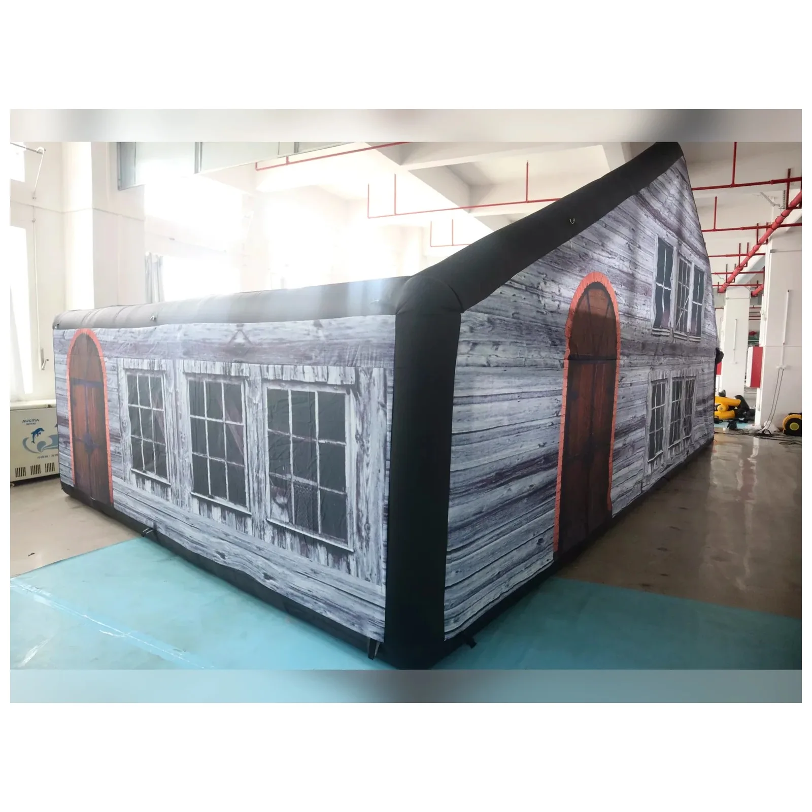 Commercial Inflatable Gray Haunted House Maze 5x10m Events Rentals Roof or No Roof