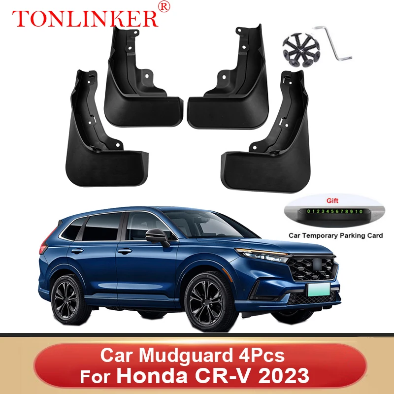 TONLINKER 4 Pcs Car Mudguard For Honda CR-V  Suv 2023 Mud Flaps Mudguards Splash Guards Front Rear Fender Mudflaps