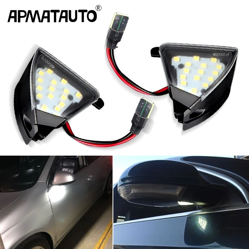 2pcs Canbus Under Mirror LED Puddle Light For VW Golf MK5 2003-09 Golf Plus GTI R32 Eos Rabbit Sharan OEM#3C0945291,1K0945292