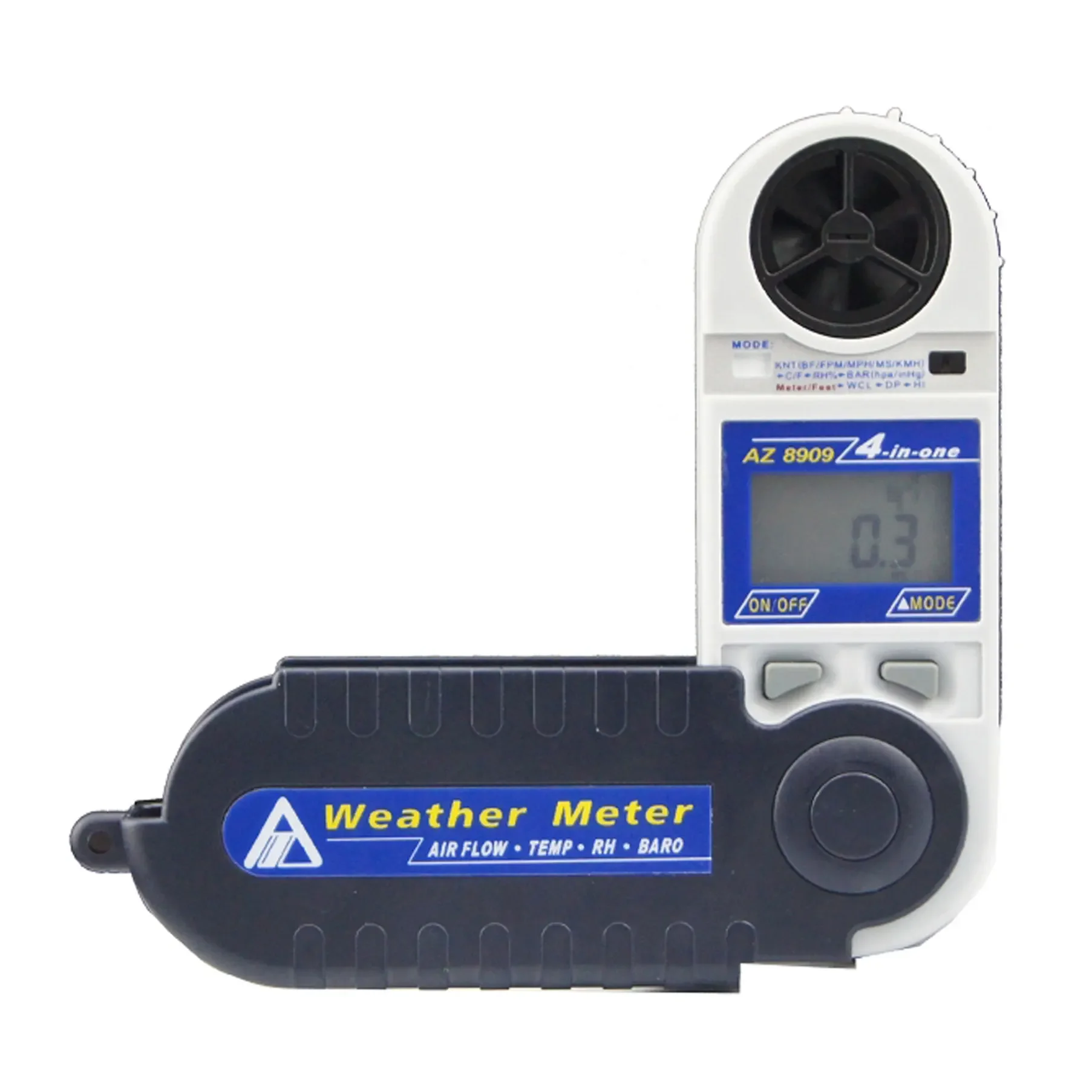 

2025AZ8909 Air Velocity Temperature Humidity Dew Point Temperature Tester Air Flow& Barometric Pressure Tester