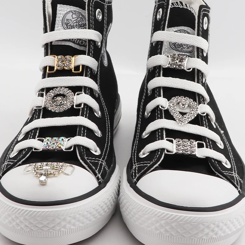 Luxurious Diamond Shoelaces Metal Buckle for AF1 Rhinestone Shoe Decorations Charms Metal Laces Lock Sneakers Shoes Accessories