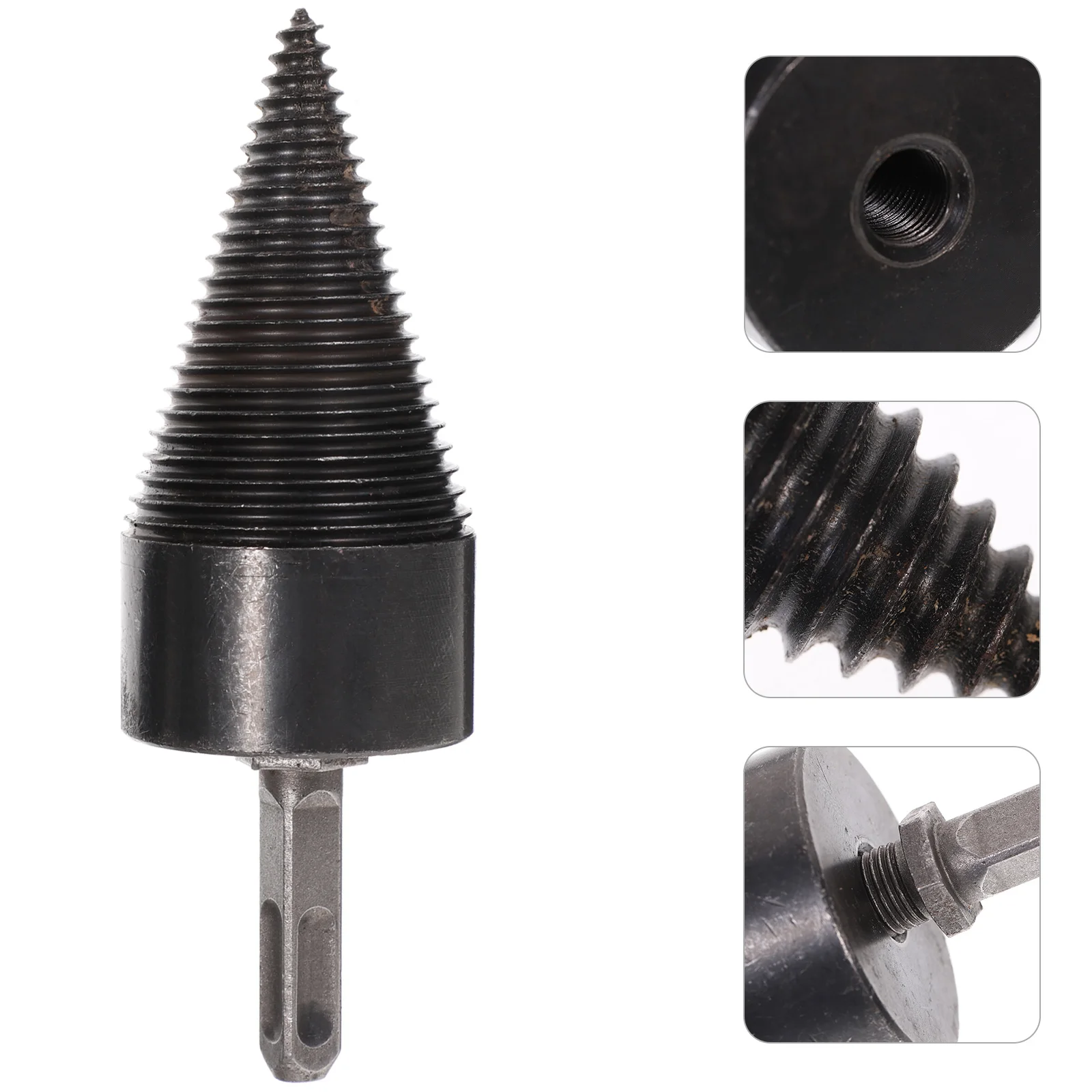 

Steel High Hardness Cone For Splitting Firewood Fast Woodworking Tool Log Firewood Splitter Drill Bit Woodworking Drill