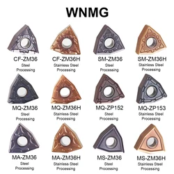 MZG 10pcs WNMG 080404 080408 080412 MQ MA MS CF SM Carbide Inserts turning tool CNC Cutter lathe For stainless steel