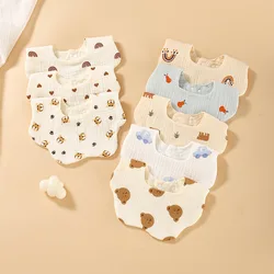 1PCS Baby Feeding Bibs 6 Layers Cotton Petal Infants Print Crepe Saliva Towel Newborn Toddler Soft Burp Cloth Kid Bib