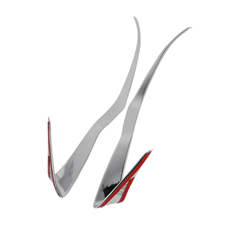 

2 PCS Headlight Eyebrow Strip Headlight Center Pillar Decorative Bright Strip Silver Plating ABS For Subaru XV-ABQF