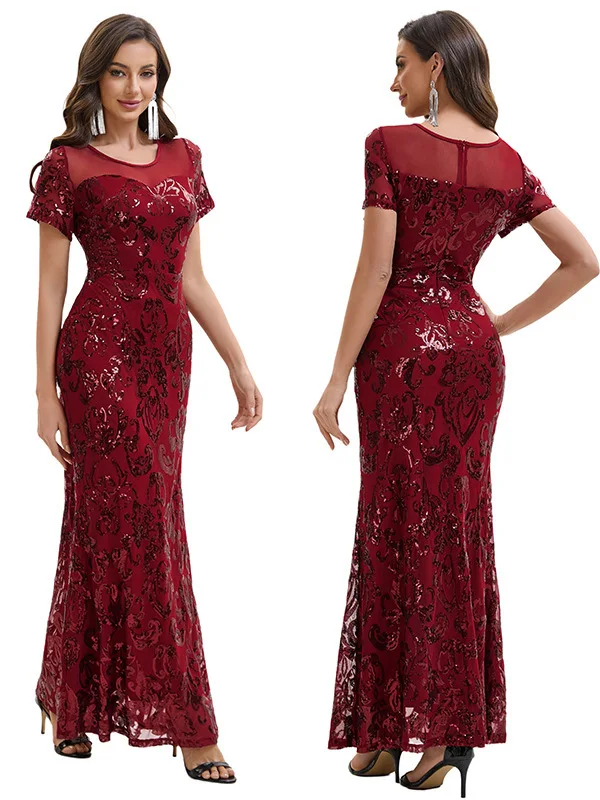 

Юбка с пайетками в стиле ретро 920-х годов, вечернее платье, женское официальное длинное платье с блестками Dr iny для танцев и ужинов