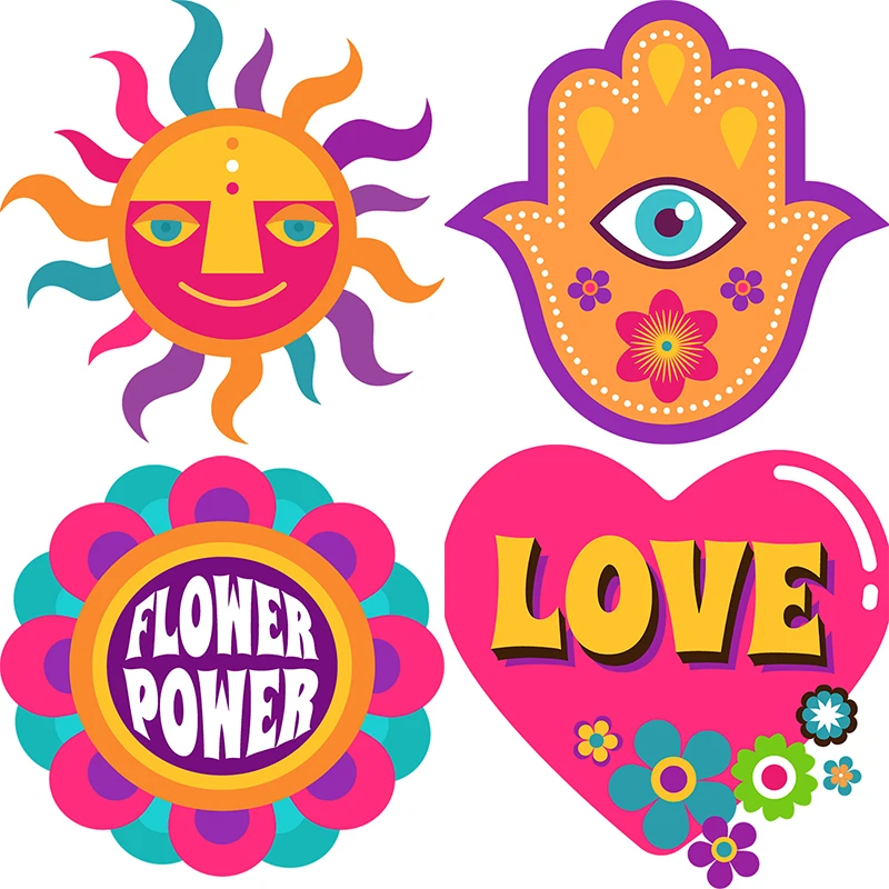 Three Ratels CH13  Hippie style Funny cartoon stickers for car bike motorcycle wall stickers home decoration