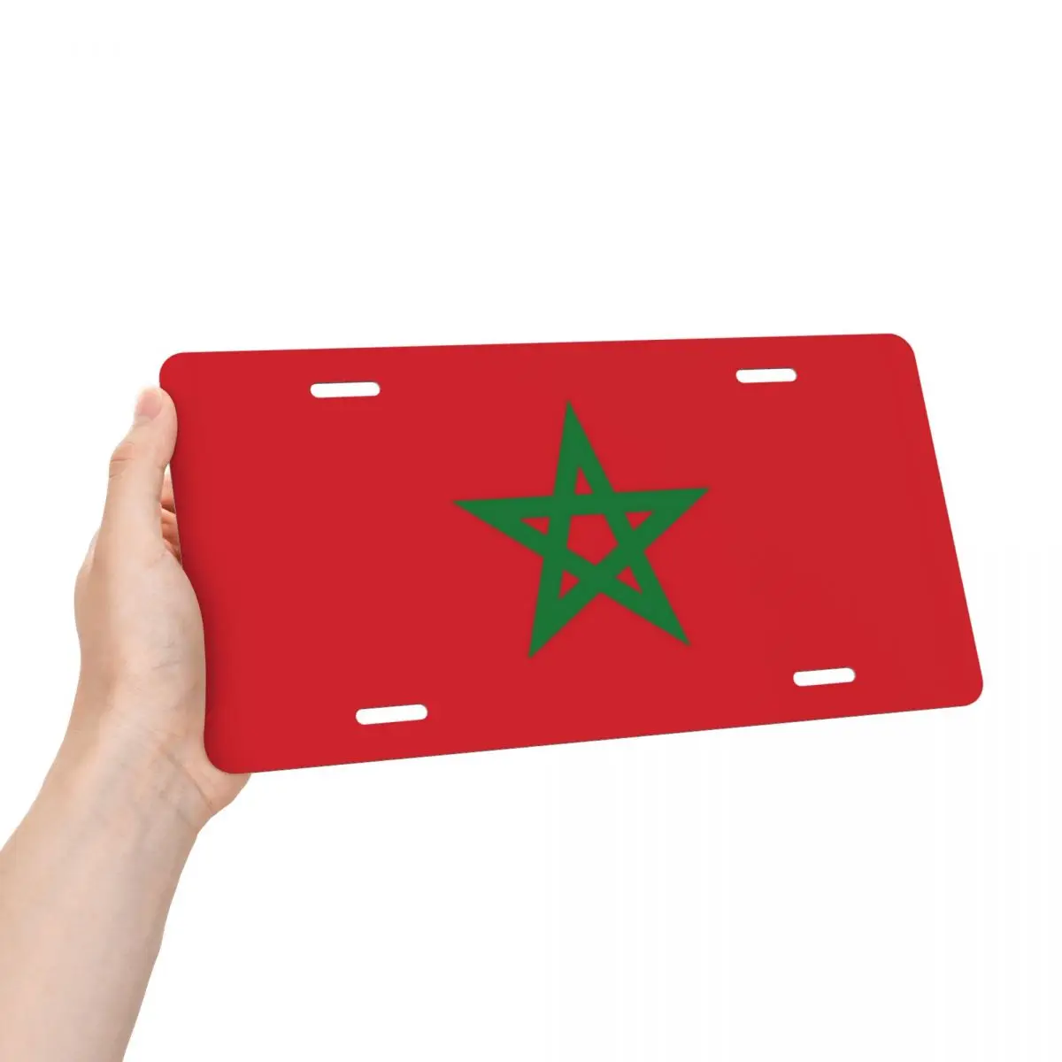 Cubierta de matrícula personalizada de la bandera de Marruecos, decoración de etiqueta de tocador, letrero de matrícula de Metal de aluminio, 12x6 pulgadas