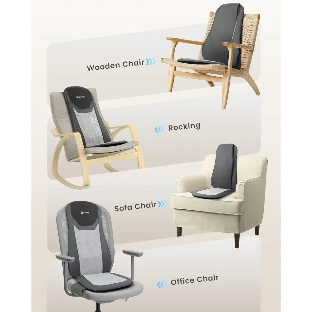 جهاز تدليك شياتسو ساخن لراحة الظهر بالكامل، وسادة كرسي سرعتين، مثالية للمنزل أو المكتب، هدية مثالية لأحبائك