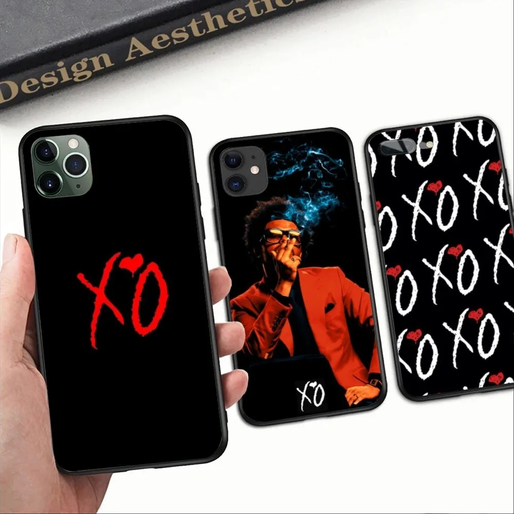 Weekend XO Mobile Cell Phone Case for iPhone 15 14 13 12 11 XS X 8 7 6 Plus Mini Pro Max SE 2022 Black Soft Phone Cover Funda