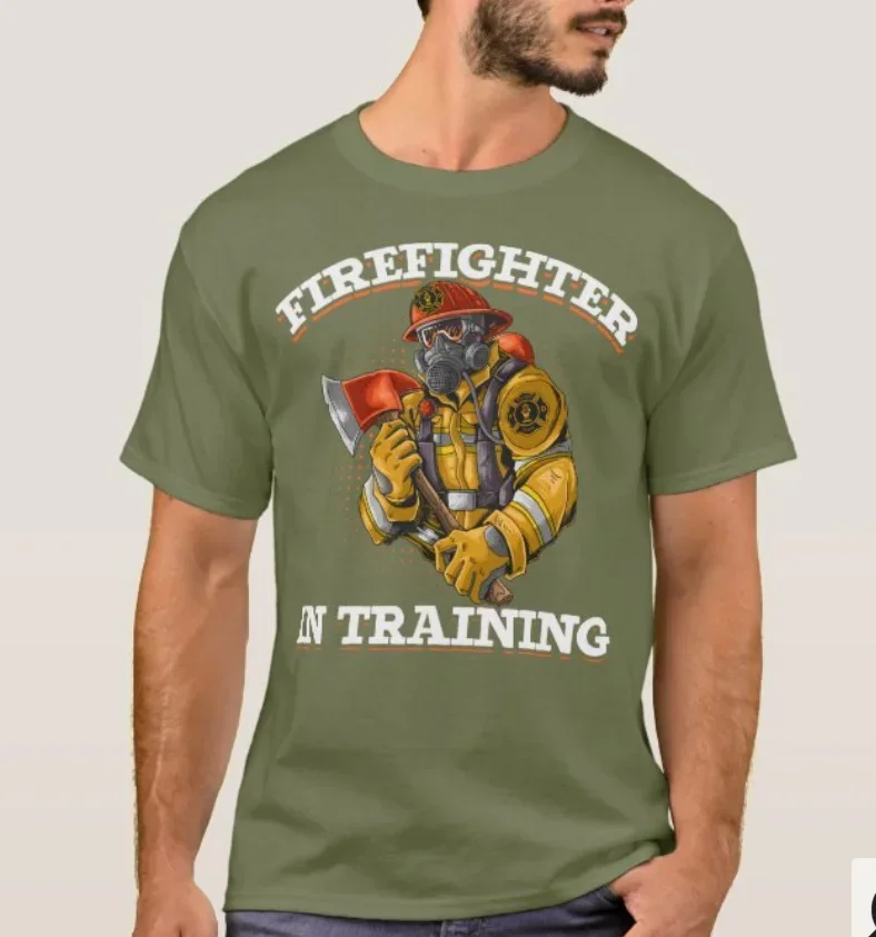 Firefighter In Training, Future Fireman T-Shirt. Summer Cotton Short Sleeve O-Neck Mens T Shirt New S-3XL
