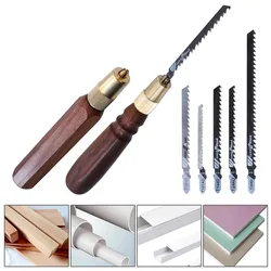 Mini Hand Saw Set Fine Tooth with Wooden Handle Replaceable Saw Blade Garden Household Woodworking for Cutting Wood Plastic Tool
