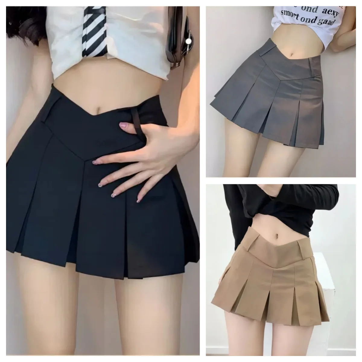 

Новая летняя сексуальная повседневная одежда с v-образным вырезом, женская уличная одежда, мини-плиссированная юбка для девочек, незаменимая для бала, вечеринок и свиданий