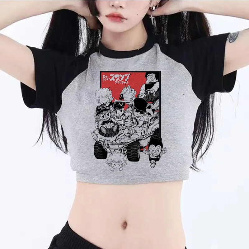 Arale streetwear hippie 2000s crop top Woman 2000s trashy manga cropped tee